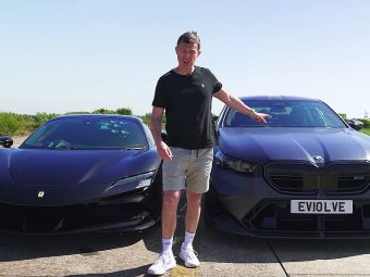 Carwow's Mat Watson Drag Races A BMW M5 vs A Ferrari SF90