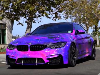 Crazy car wrap, BMW M4 Galaxy wrap dailycarblog.com