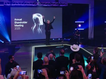 Elon Musk at the 2025 Tesla Annual Shareholder Meeting