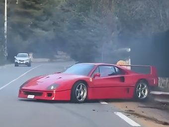 Lando Norris Ferrari F40 crash footage