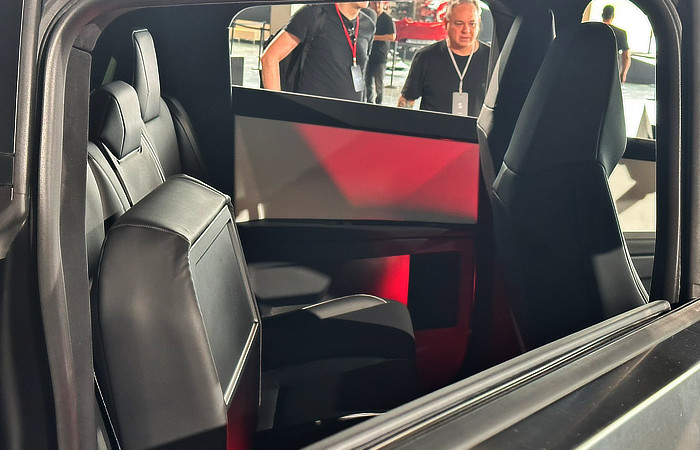 Tesla Investor Day _ Cybertruck Interior reveal - Rear